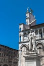 Famous statue Of Francesco Burlamacchi and the church of San Michele