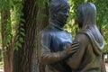 Famous statue of Winter Sonata actor and actress in Nami Island