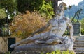 Famous statue Wounded Achilles in the garden of Achillion palace in Corfu