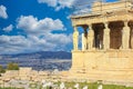 Caryatids at Erechtheum of Parthenon in Athens Greece