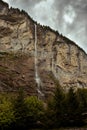 Famous Staubbach waterfall, Lauterbrunnen valley, Switzerland