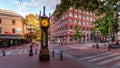 The famous Steam Clock on the corner of Water Street and Cambie Street in the historic Gastown part of Vancouver