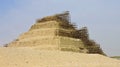 The famous step pyramid of Djoser in the scaffolding Royalty Free Stock Photo