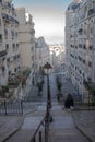 Famous steps of Montmartre in Paris, France