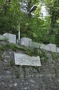 Old Stone Road in the forest from Baile Herculane Resort in Romania Royalty Free Stock Photo