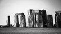 Famous Stonehenge in England in black and white Royalty Free Stock Photo
