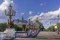 Famous street lantern on the Alexandre III Bridge in Paris Royalty Free Stock Photo