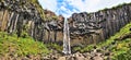 Famous Svartifoss waterfall (Black Fall) in Iceland Royalty Free Stock Photo