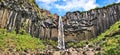 Famous Svartifoss waterfall (Black Fall) in Iceland Royalty Free Stock Photo