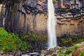 Famous Svartifoss waterfall, with its dark basalt walls, located