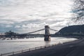 Famous Szechenyi Chain Bridge. Budapest, Hungary Royalty Free Stock Photo