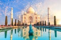 Famous Taj Mahal complex, beautiful view, Agra, Uttar Pradesh, India