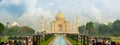 Famous Taj Mahal, visited by thousands of tourists every day. Ar