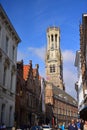 Famous tall belfry tower at Grote Markt (Market Square)