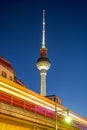 The famous Television Tower in Berlin at night