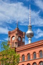 The famous Television Tower and the tower of the city hall