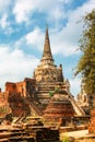 Famous temple area Wat Phra Si Sanphet, Former capital of Thailand in Ayutthaya Royalty Free Stock Photo