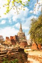 Famous temple area Wat Phra Si Sanphet, Former capital of Thailand in Ayutthaya Royalty Free Stock Photo