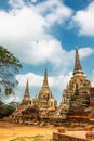 Famous temple area Wat Phra Si Sanphet, Former capital of Thailand in Ayutthaya Royalty Free Stock Photo