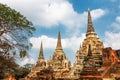 Famous temple area Wat Phra Si Sanphet, Former capital of Thailand in Ayutthaya Royalty Free Stock Photo