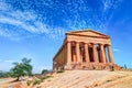 The famous Temple of Concordia in the Valley of Temples near Agrigento Royalty Free Stock Photo