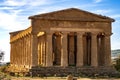 The famous Temple of Concordia in the Valley of Temples near Agrigento, Sicily, Italy Royalty Free Stock Photo