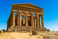 The famous Temple of Concordia in the Valley of Temples near Agrigento, Sicily Royalty Free Stock Photo