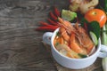 Famous thai cuisine tom yum goong soup Royalty Free Stock Photo