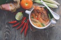 Famous thai cuisine tom yum goong soup. Royalty Free Stock Photo