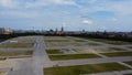 Famous Theresienwiese in Munich - the grounds of the Original Oktoberfest - aerial view