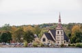 The famous three churches of Mahone Bay near to Lunenburg. Taken in Mahone Bay, Canada, 10.2022