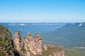 Famous Three sisters rock formation at Blue Mountain in Sydney N Royalty Free Stock Photo