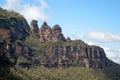The famous Three Sisters rock formation in the Blue Mountains National Park close to Sydney, Australia. Royalty Free Stock Photo