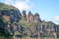 The famous Three Sisters rock formation in the Blue Mountains National Park close to Sydney. Royalty Free Stock Photo