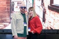 Famous Tony Pitts and Katherine Kelly, attending the Classic Motor Show in Birmingham