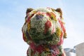 Famous dog flowers sculpture `The Puppy` by Jeff Koons, Bilbao. Royalty Free Stock Photo