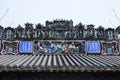 The famous tourist attractions in Guangzhou city Chinese Chen ancestral hall, on the roof with lime moulding process and Shiwan po Royalty Free Stock Photo