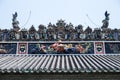 The famous tourist attractions in Guangzhou city Chinese Chen ancestral hall, on the roof with lime moulding process and Shiwan po Royalty Free Stock Photo