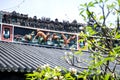 The famous tourist attractions in Guangzhou city Chinese Chen ancestral hall, on the roof with lime moulding process and Shiwan po Royalty Free Stock Photo