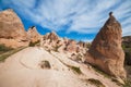 The famous tourist Pasabag Monks Valley . panoramic view. Cappadocia, Turkey