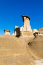 Hoodoos rocks near Drumheller AB Canada Royalty Free Stock Photo