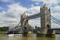 The Tower Bridge of London and the skyline along the Thames river, United Kingdom Royalty Free Stock Photo