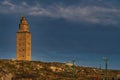 Famous Tower of Hercules in Coruna, Spain Royalty Free Stock Photo