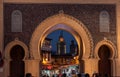 Famous town gate Bab Boujloud in the medina of Fes