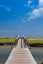 Famous Town Neck Beach Boardwalk in Sandwich, Massachusetts, USA Royalty Free Stock Photo