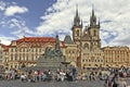 The famous townhall square in Prague