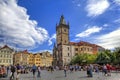 The famous townhall square in Prague