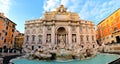 Trevi Fountain, Rome, Italy, wide angle view Royalty Free Stock Photo