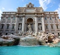 Famous Trevi Fountain in Rome with no people Royalty Free Stock Photo