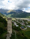 Famous tribal fortified tower in Mestia,Upper Svanetia, Georgia